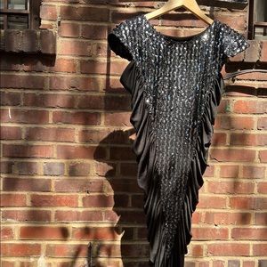Vintage CLIMAX by David Howard dress. Sz 7/8. Black with sequins 💥👄☄️